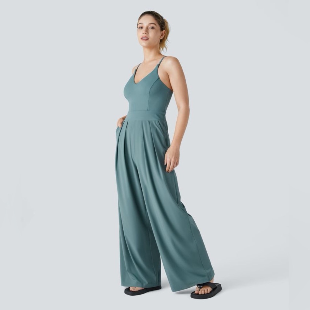 HALARA Breezeful™ Backless Side Invisible Zipper Pocket Wide Leg Quick Dry